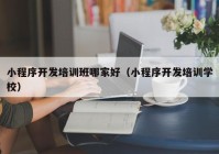 小程序开发培训班哪家好（小程序开发培训学校）