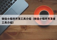 微信小程序开发工具介绍（微信小程序开发者工具介绍）